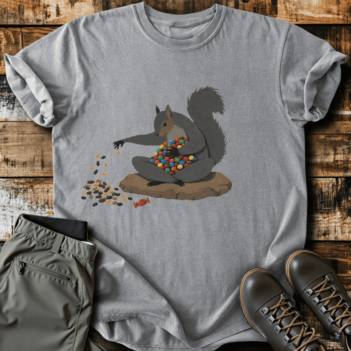 Candy Hoarder T-Shirt - Funny Hiking Graphic Tee - Gift for Hikers - Unisex