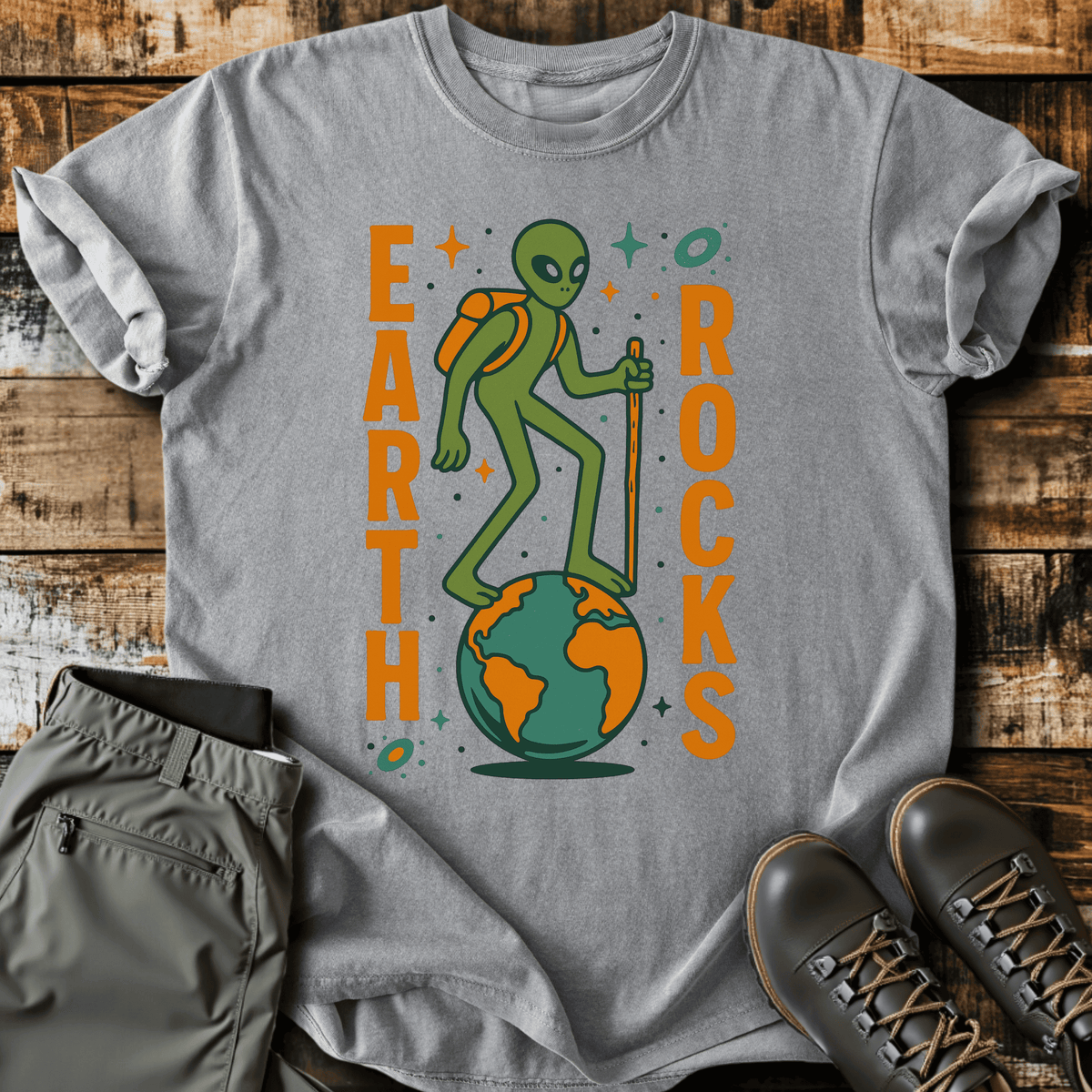 Earth Rocks T-Shirt - Funny Hiking Graphic Tee - Gift for Hikers - Unisex