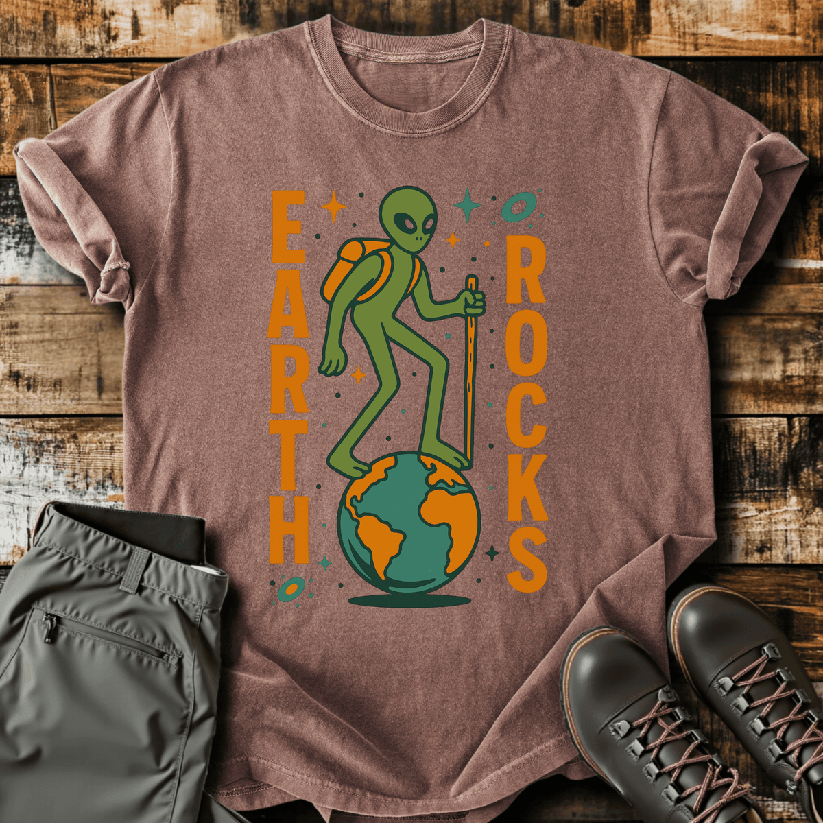 Earth Rocks T-Shirt - Funny Hiking Graphic Tee - Gift for Hikers - Unisex