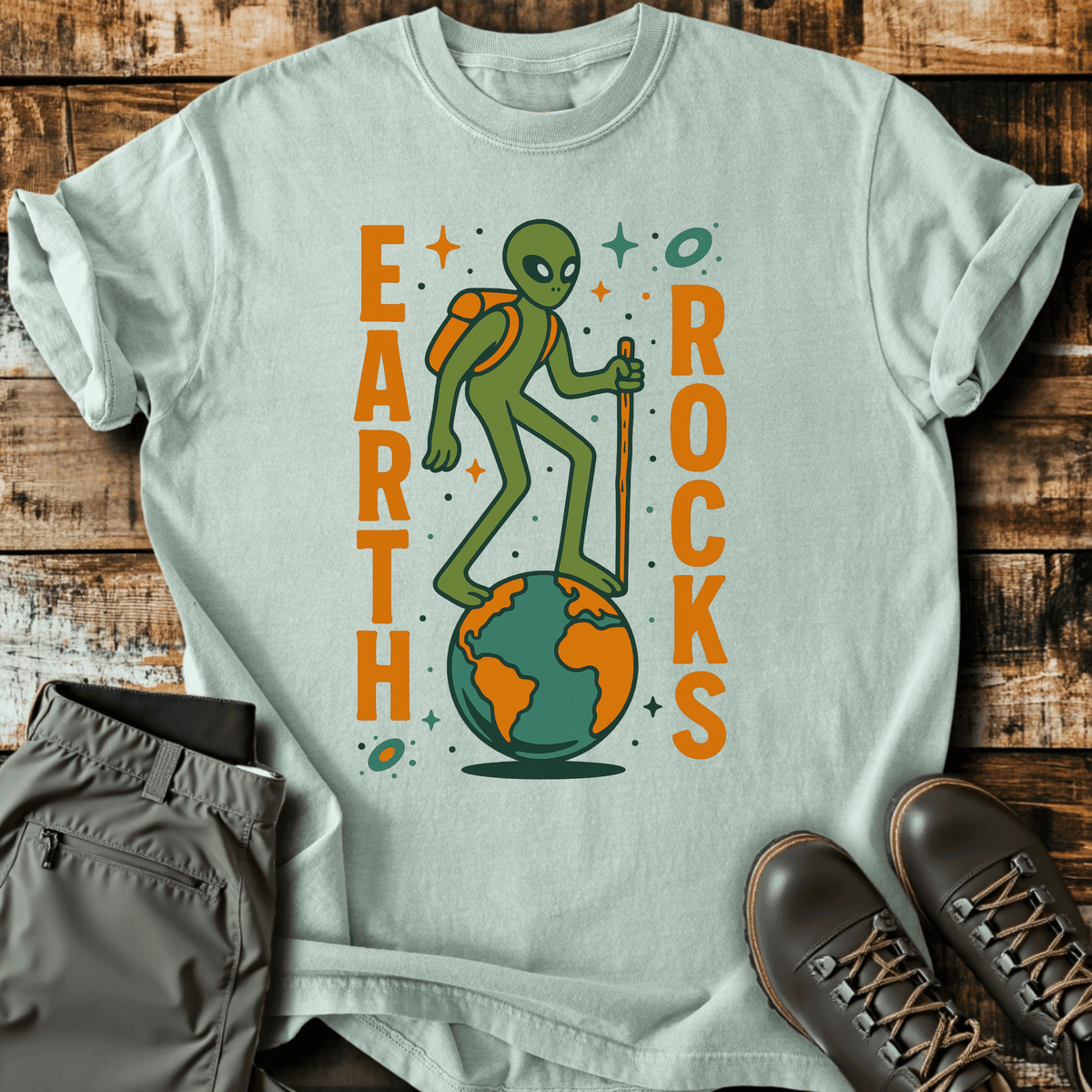 Earth Rocks T-Shirt - Funny Hiking Graphic Tee - Gift for Hikers - Unisex