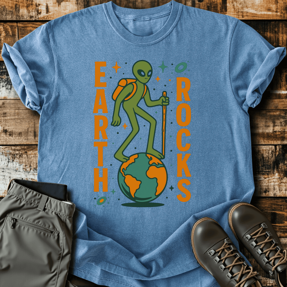 Earth Rocks T-Shirt - Funny Hiking Graphic Tee - Gift for Hikers - Unisex