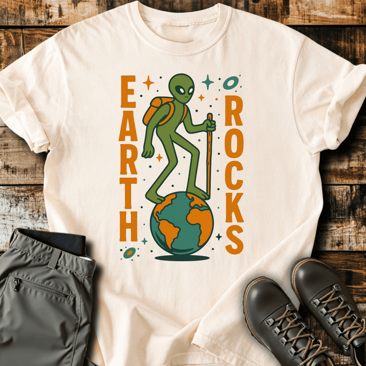 Earth Rocks T-Shirt - Funny Hiking Graphic Tee - Gift for Hikers - Unisex
