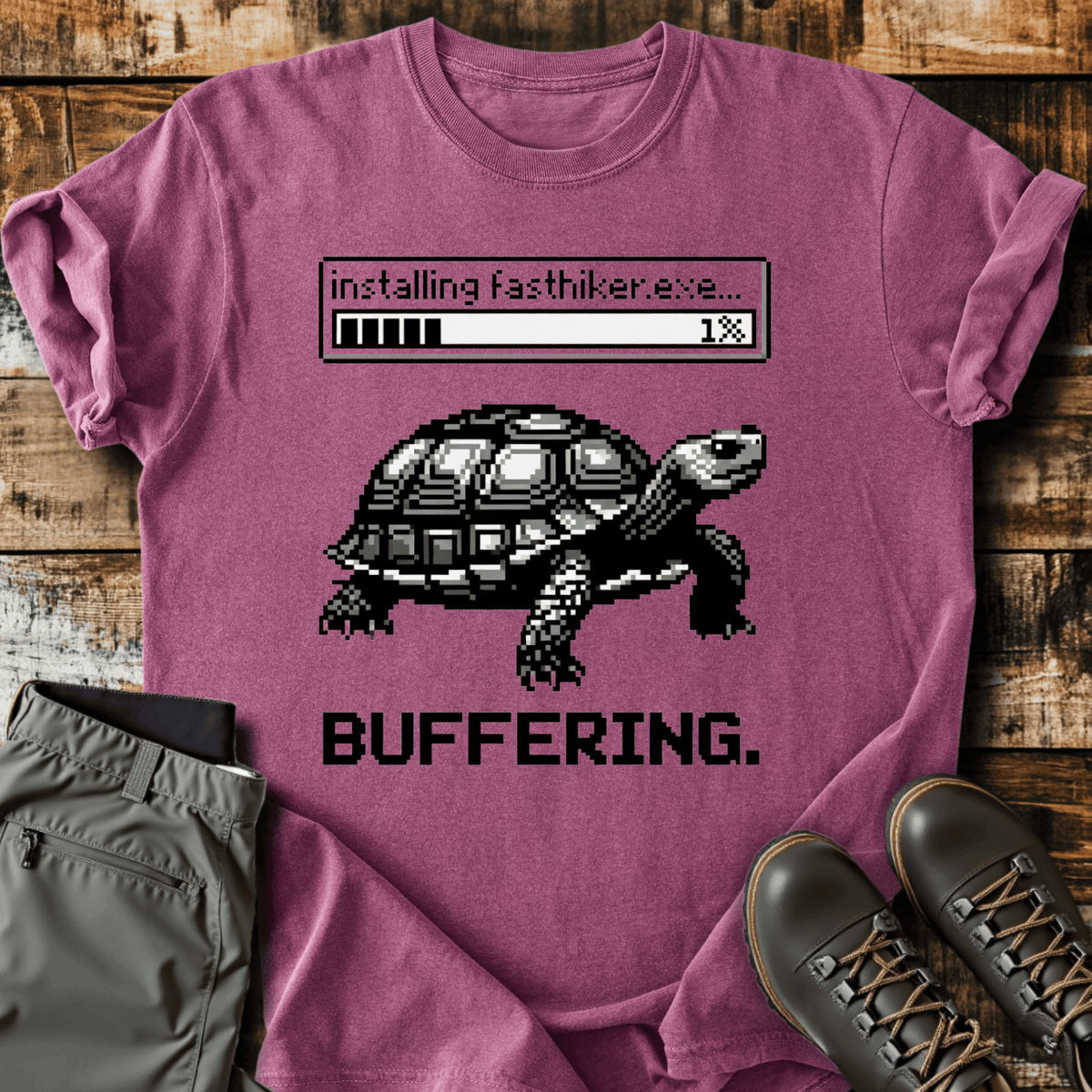 Buffering T-Shirt - Funny Hiking Graphic Tee - Gift for Hikers - Unisex