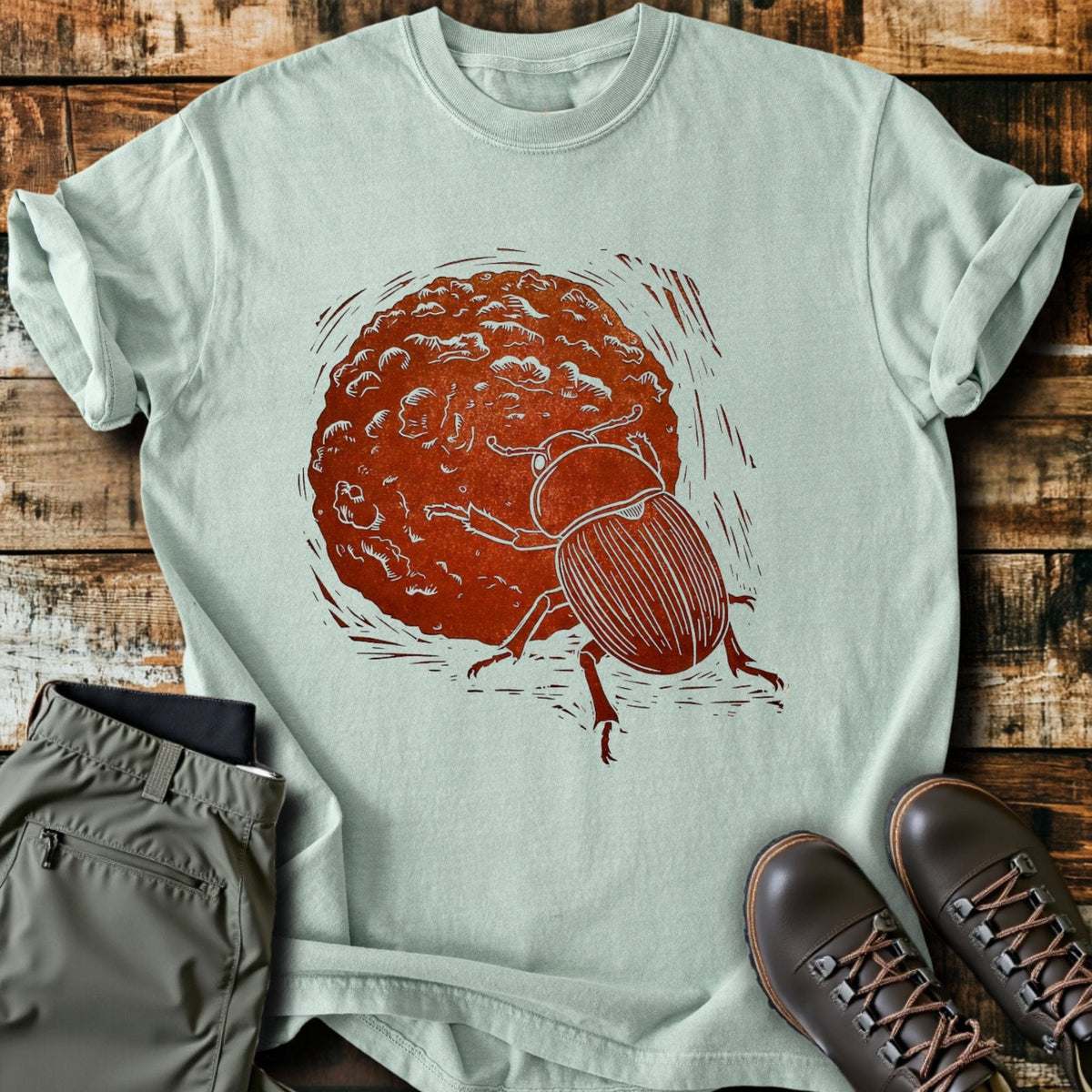 Dung Beetle T-Shirt - Funny Hiking Graphic Tee - Gift for Hikers - Unisex