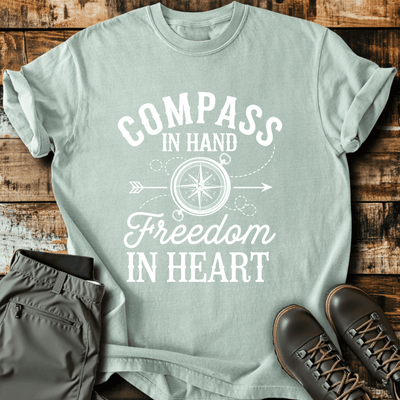 Compass In Hand T-Shirt - Funny Hiking Graphic Tee - Gift for Hikers - Unisex