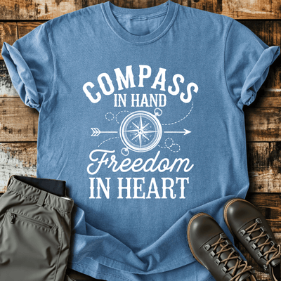 Compass In Hand T-Shirt - Funny Hiking Graphic Tee - Gift for Hikers - Unisex