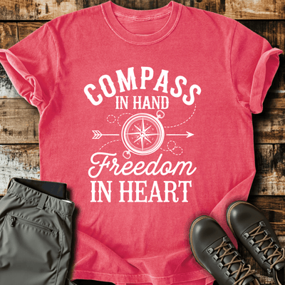 Compass In Hand T-Shirt - Funny Hiking Graphic Tee - Gift for Hikers - Unisex