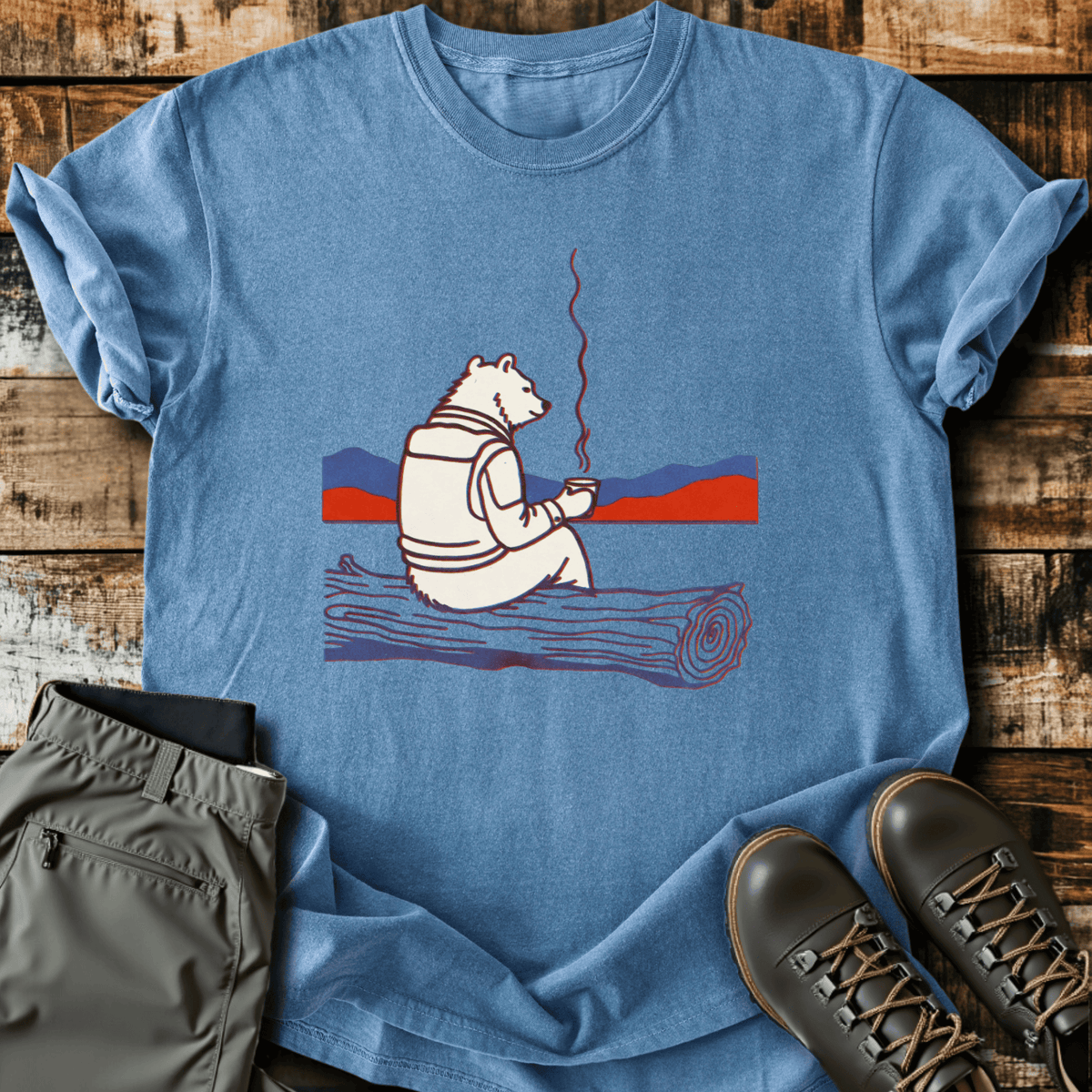 Chill Bear T-Shirt - Funny Hiking Graphic Tee - Gift for Hikers - Unisex