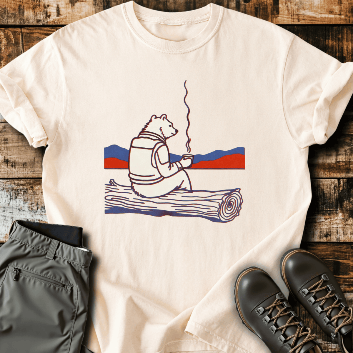Chill Bear T-Shirt - Funny Hiking Graphic Tee - Gift for Hikers - Unisex