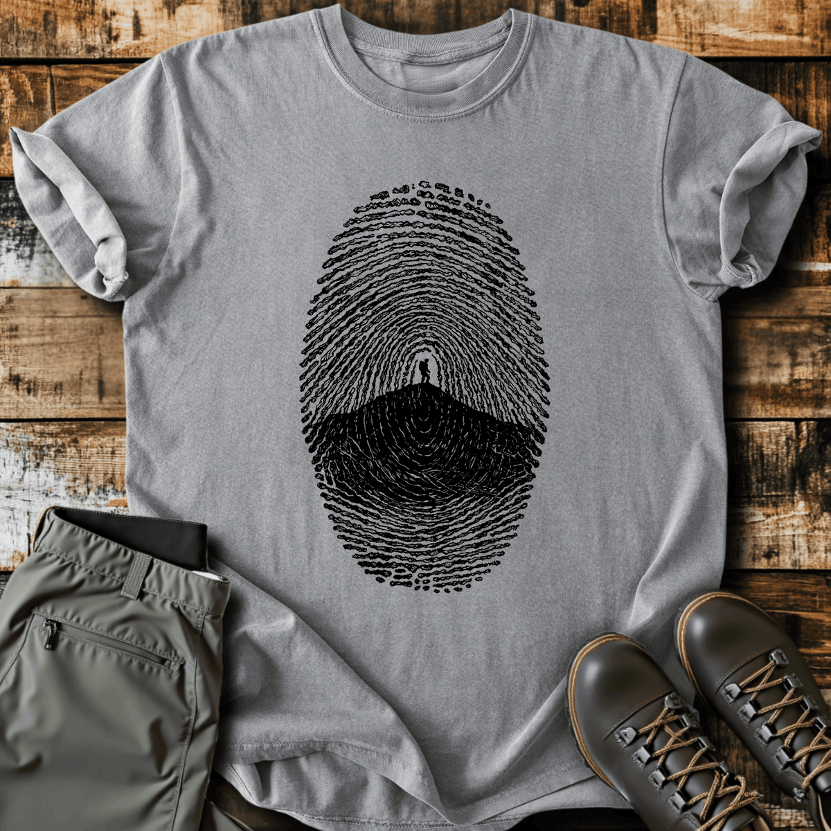 Fingerprint T-Shirt - Funny Hiking Graphic Tee - Gift for Hikers - Unisex