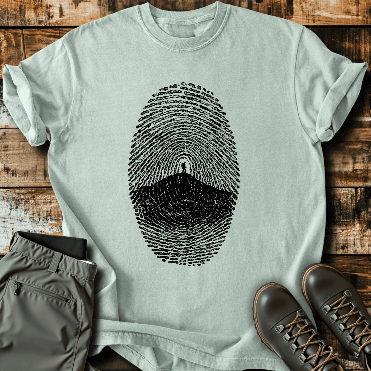 Fingerprint T-Shirt - Funny Hiking Graphic Tee - Gift for Hikers - Unisex