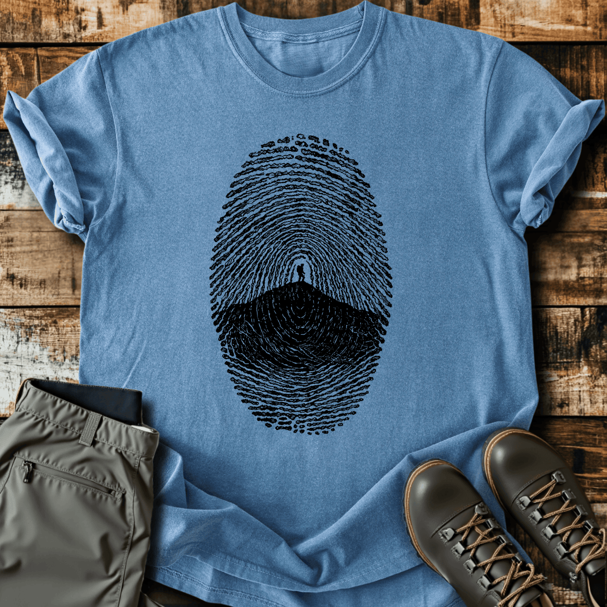 Fingerprint T-Shirt - Funny Hiking Graphic Tee - Gift for Hikers - Unisex