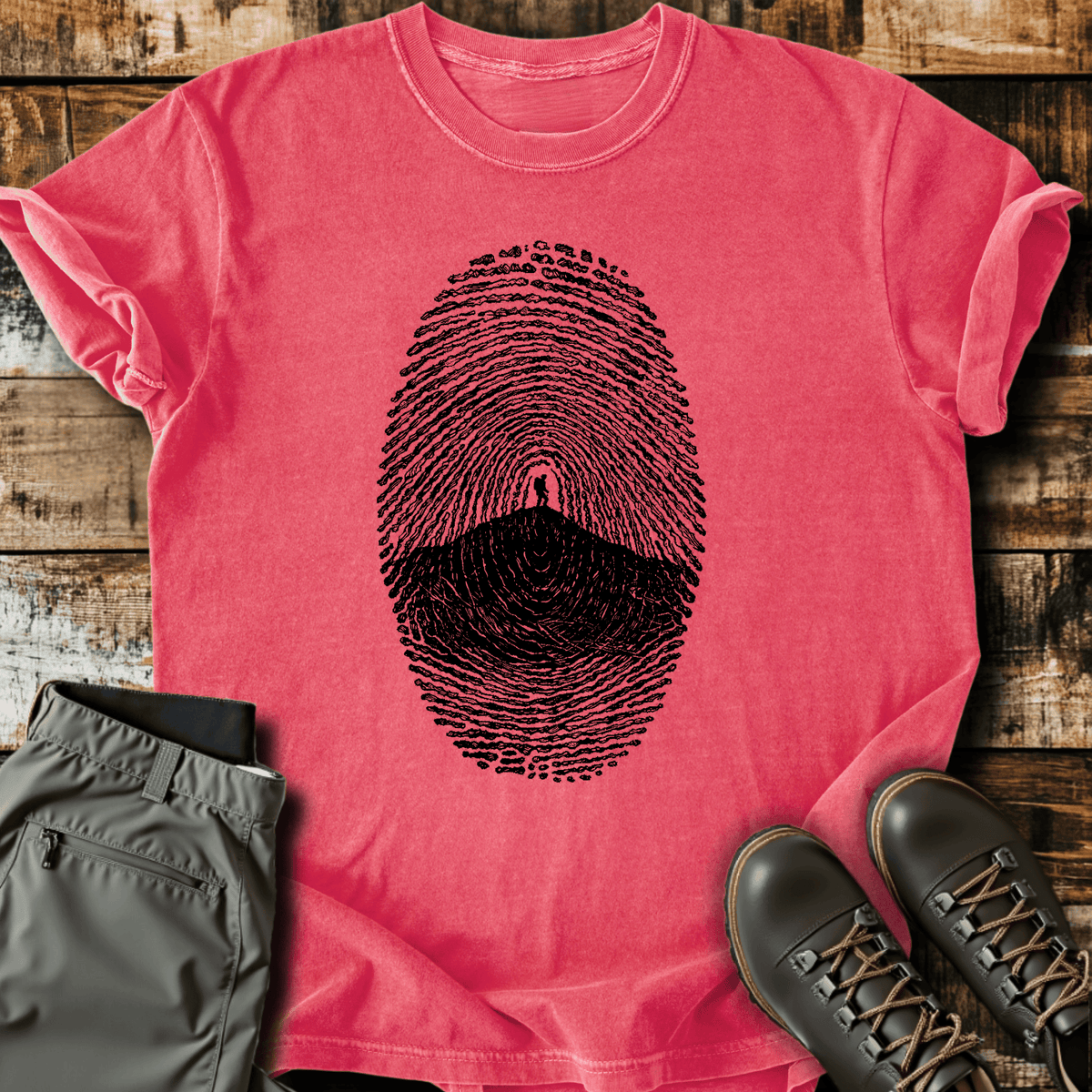 Fingerprint T-Shirt - Funny Hiking Graphic Tee - Gift for Hikers - Unisex
