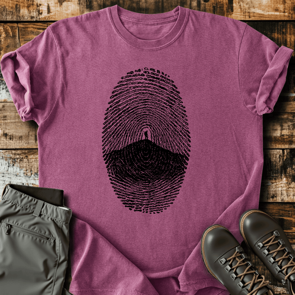 Fingerprint T-Shirt - Funny Hiking Graphic Tee - Gift for Hikers - Unisex