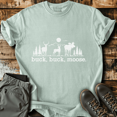 Buck Buck Moose T-Shirt - Funny Hiking Graphic Tee - Gift for Hikers - Unisex