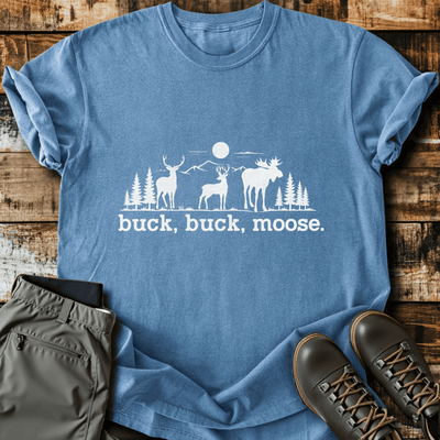 Buck Buck Moose T-Shirt - Funny Hiking Graphic Tee - Gift for Hikers - Unisex