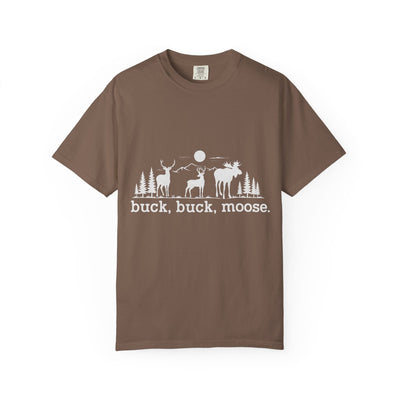Buck Buck Moose T-Shirt - Funny Hiking Graphic Tee - Gift for Hikers - Unisex