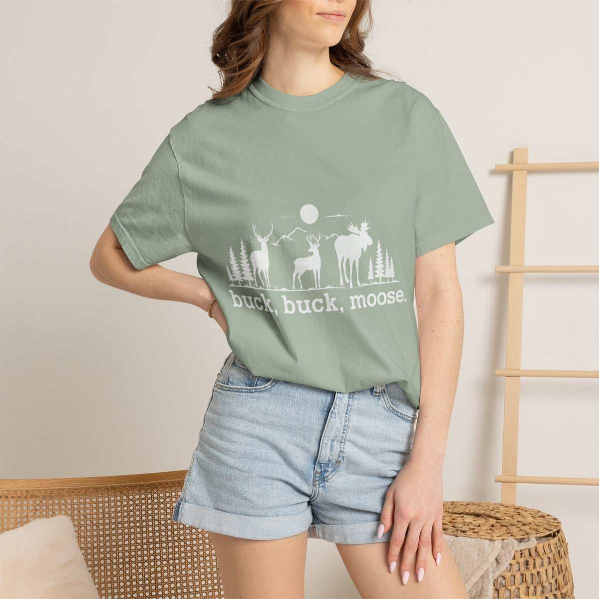 Buck Buck Moose T-Shirt - Funny Hiking Graphic Tee - Gift for Hikers - Unisex