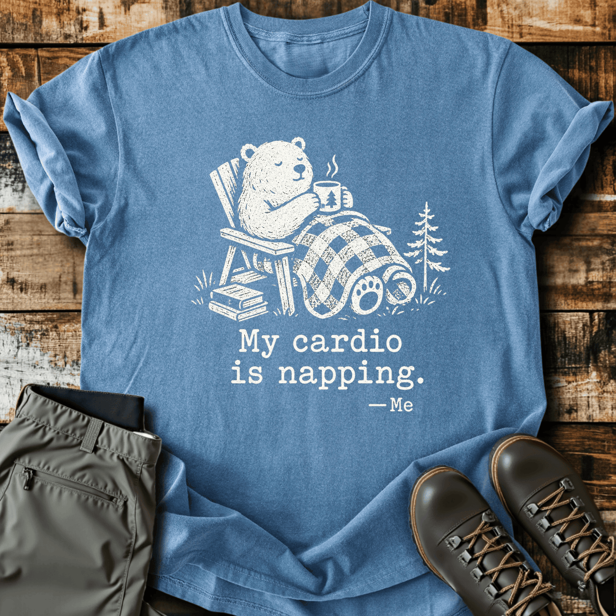 Cardio Is Napping T-Shirt - Funny Hiking Graphic Tee - Gift for Hikers - Unisex