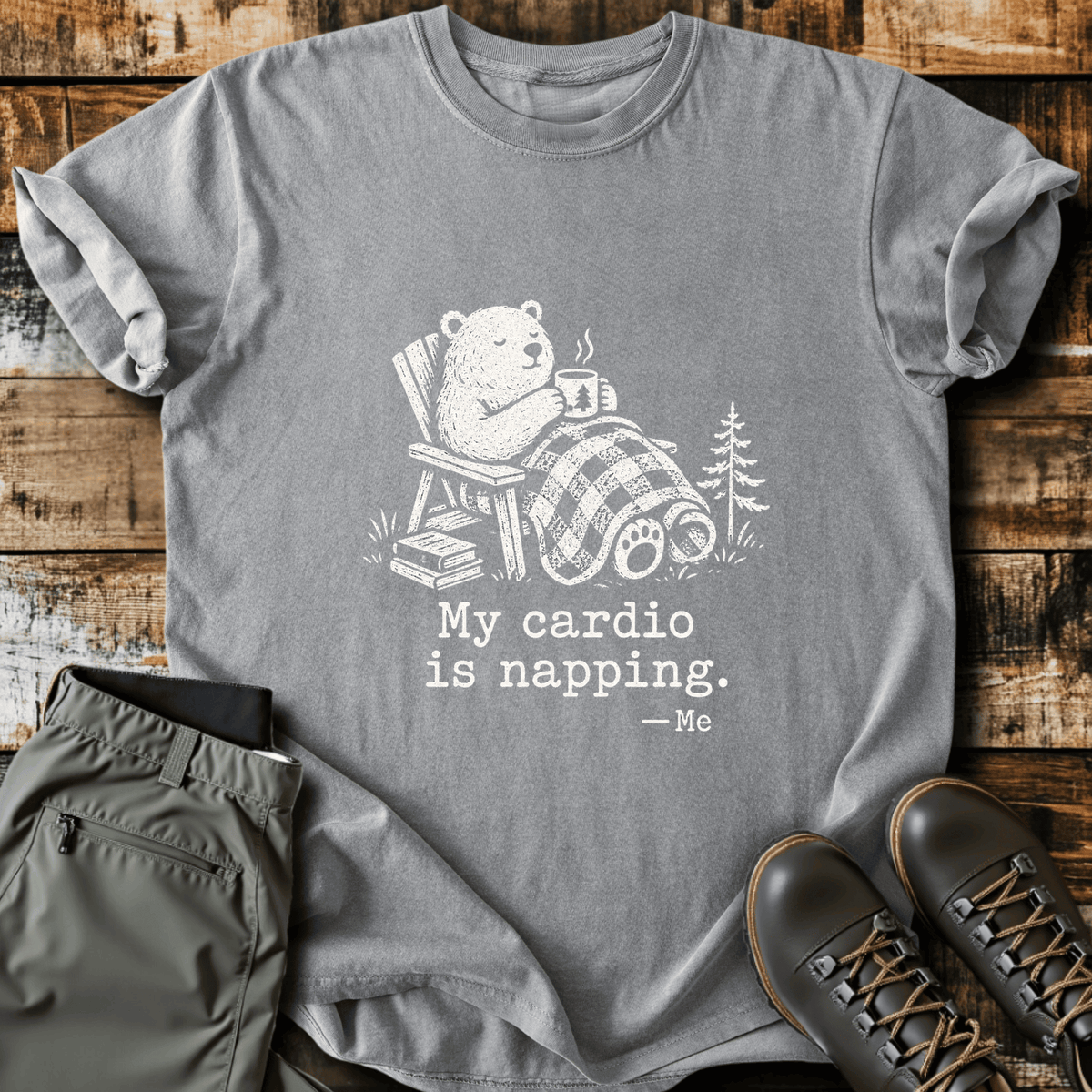 Cardio Is Napping T-Shirt - Funny Hiking Graphic Tee - Gift for Hikers - Unisex
