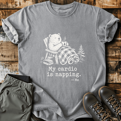 Cardio Is Napping T-Shirt - Funny Hiking Graphic Tee - Gift for Hikers - Unisex