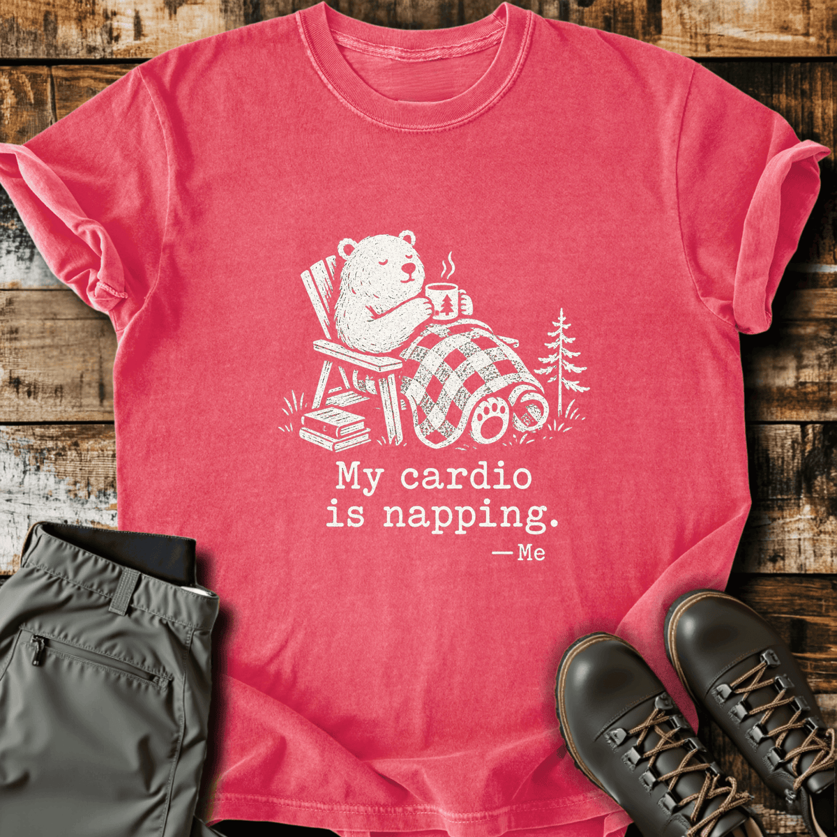 Cardio Is Napping T-Shirt - Funny Hiking Graphic Tee - Gift for Hikers - Unisex