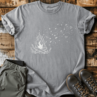 Fire Crackling T-Shirt - Funny Hiking Graphic Tee - Gift for Hikers - Unisex