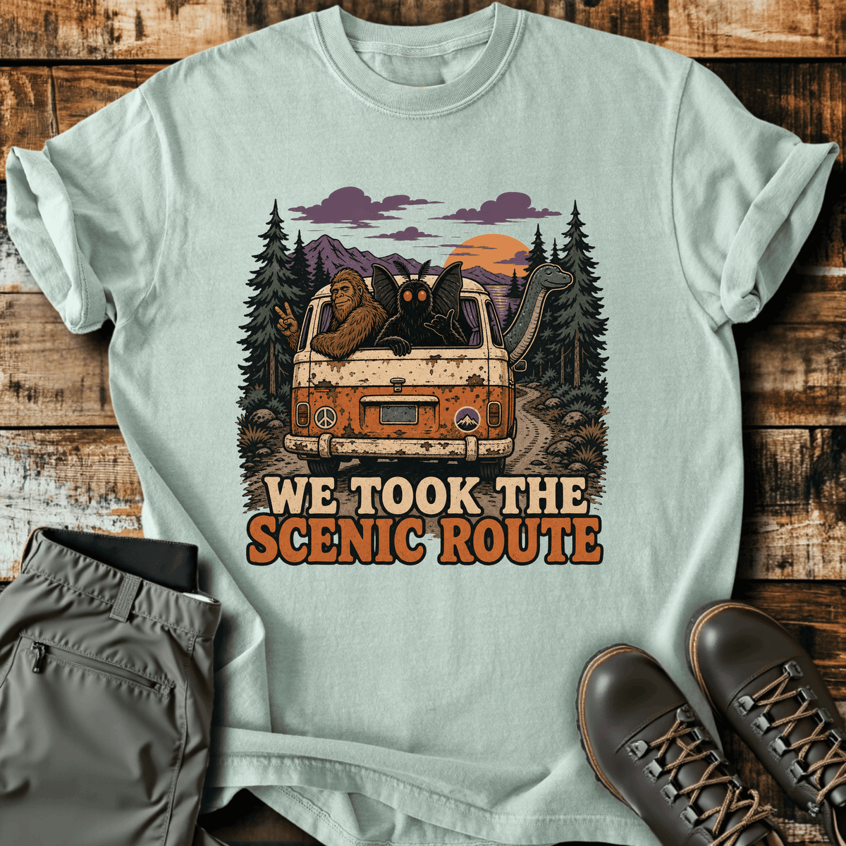 Cryptid Carpool T-Shirt Funny Hiking Shirt