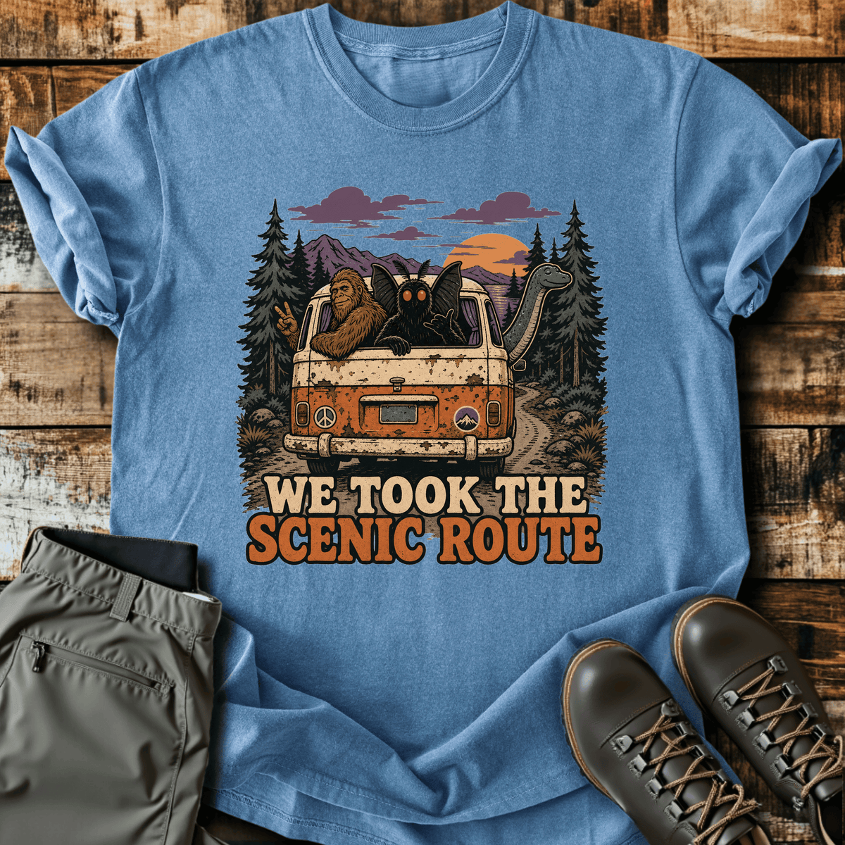 Cryptid Carpool T-Shirt Funny Hiking Shirt