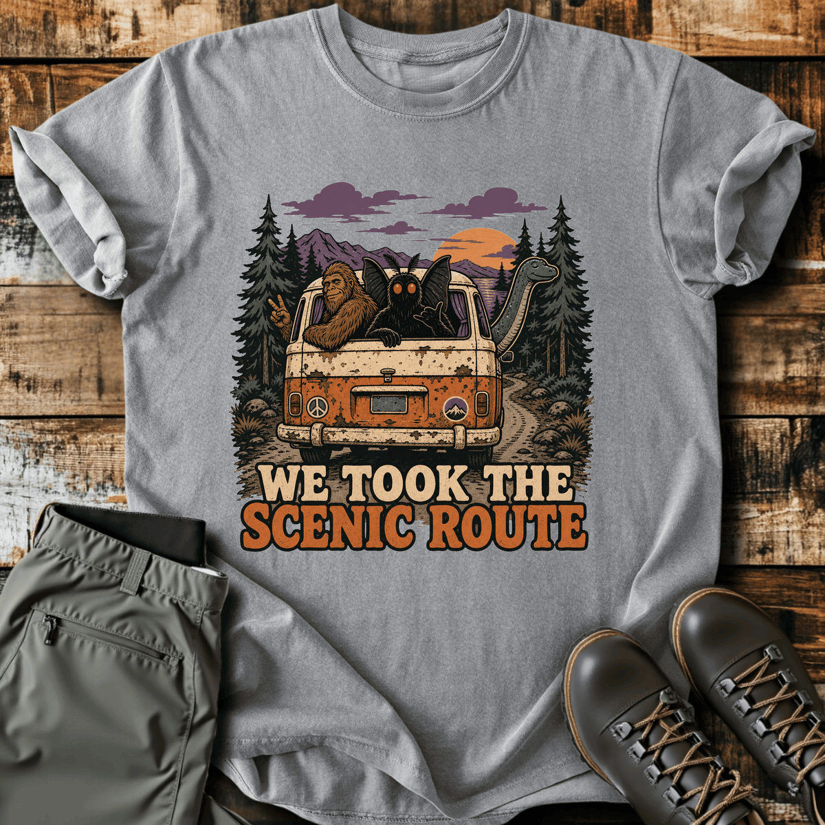 Cryptid Carpool T-Shirt Funny Hiking Shirt