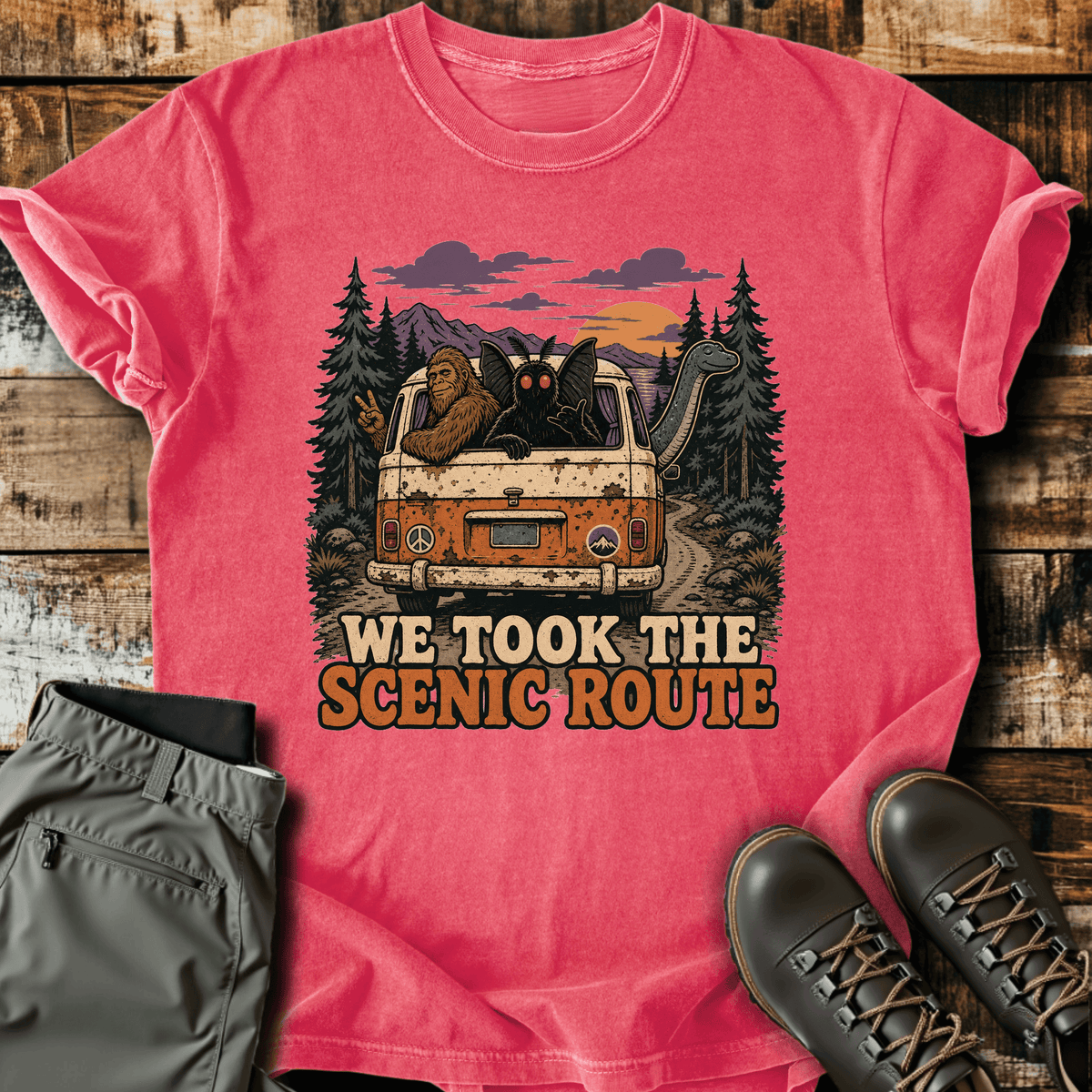 Cryptid Carpool T-Shirt Funny Hiking Shirt