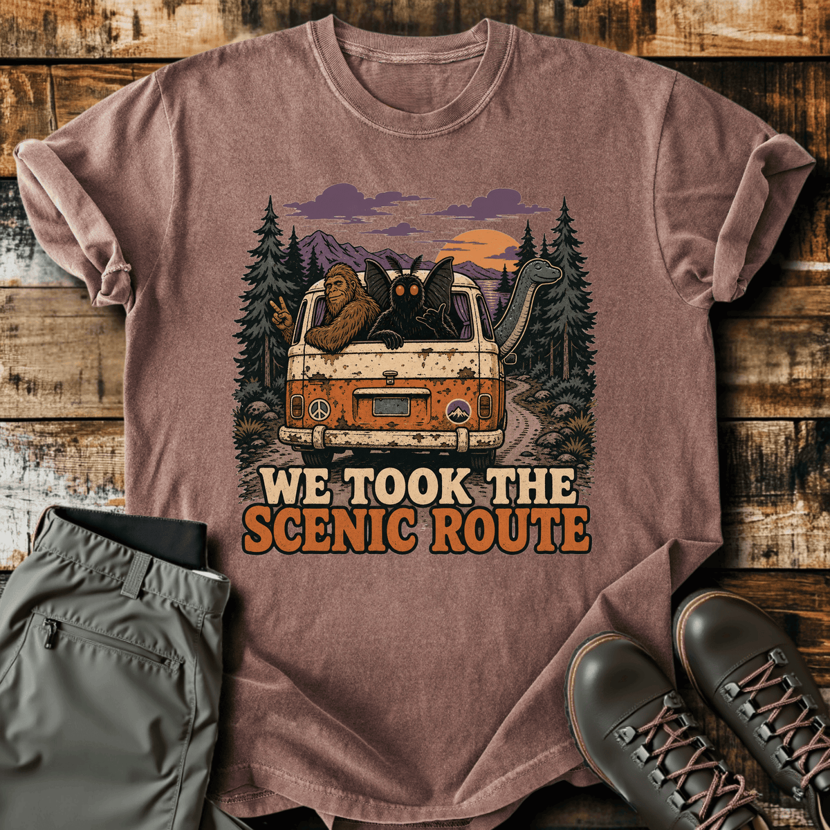 Cryptid Carpool T-Shirt Funny Hiking Shirt