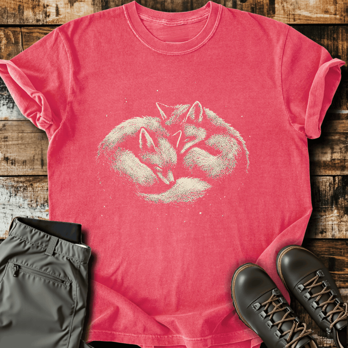 Fox Hugs T-Shirt Funny Hiking Shirt