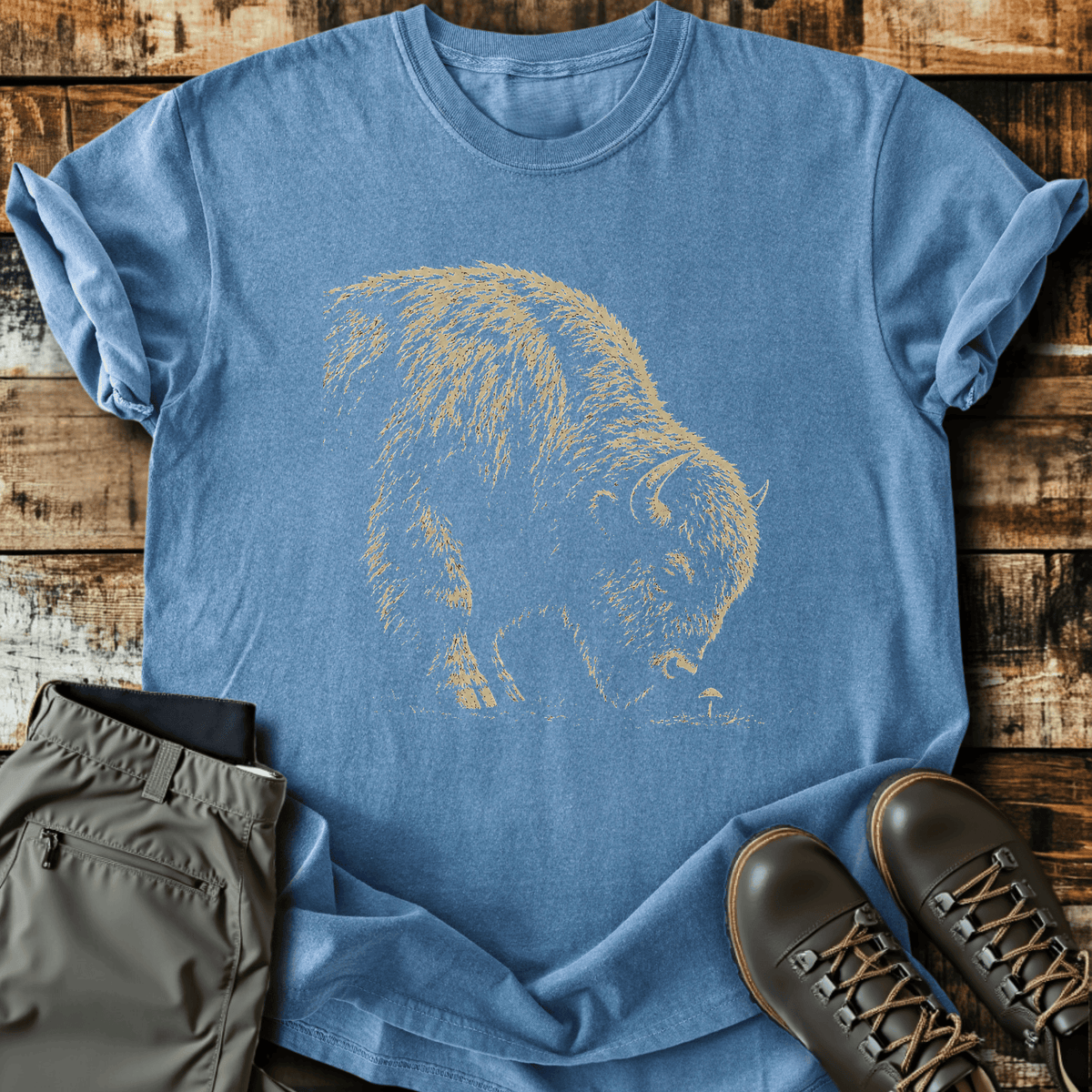 Bison Sigh T-Shirt Funny Hiking Shirt