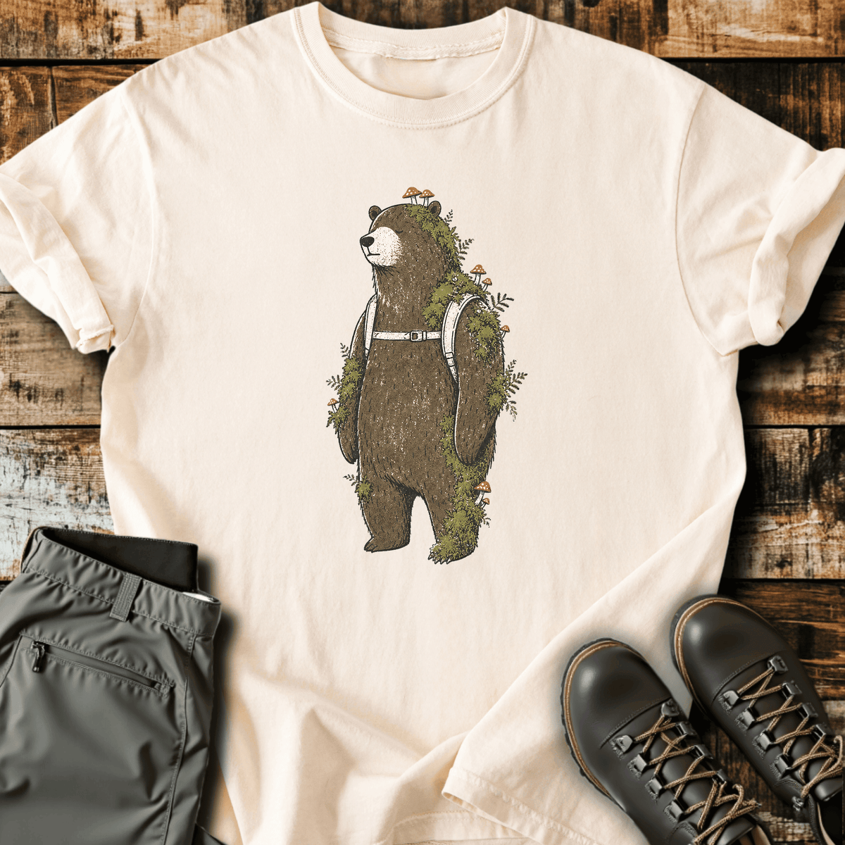 Bearly Wandering T-Shirt - Funny Hiking Graphic Tee - Gift for Hikers - Unisex