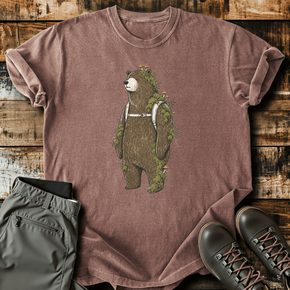 Bearly Wandering T-Shirt - Funny Hiking Graphic Tee - Gift for Hikers - Unisex