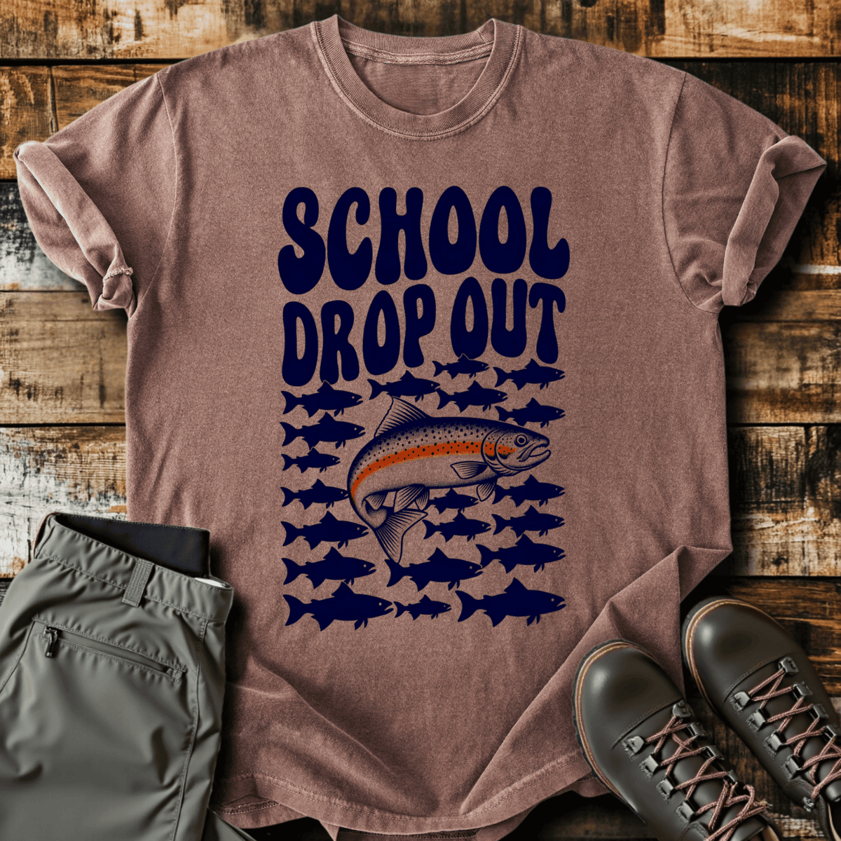 Drop Out T-Shirt - Funny Hiking Graphic Tee - Gift for Hikers - Unisex