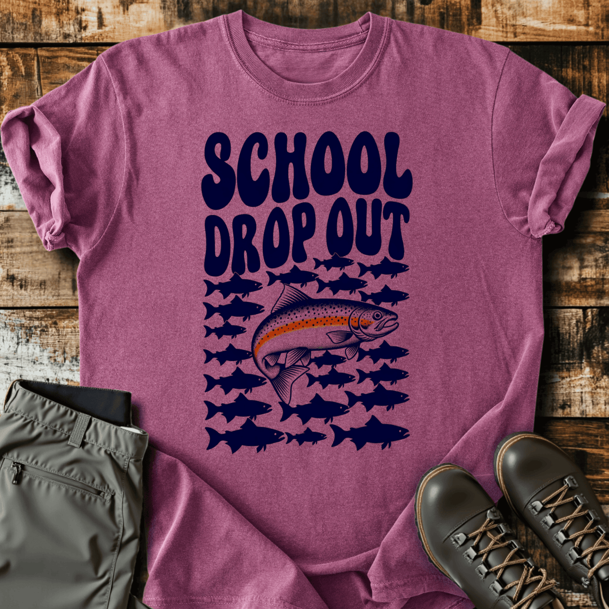 Drop Out T-Shirt - Funny Hiking Graphic Tee - Gift for Hikers - Unisex