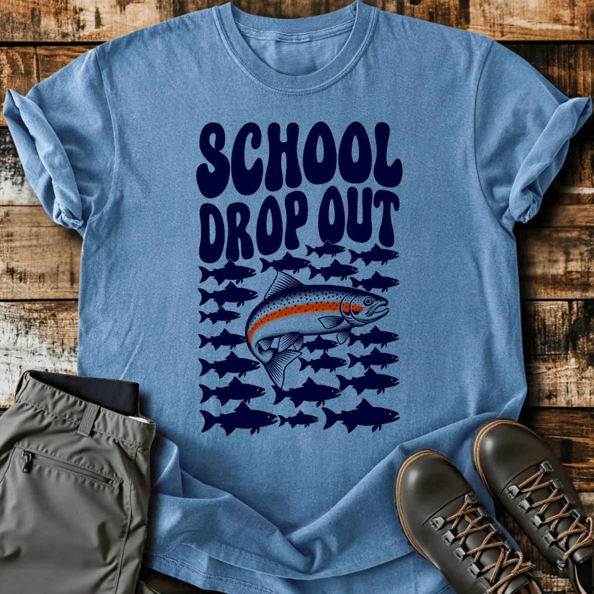Drop Out T-Shirt - Funny Hiking Graphic Tee - Gift for Hikers - Unisex