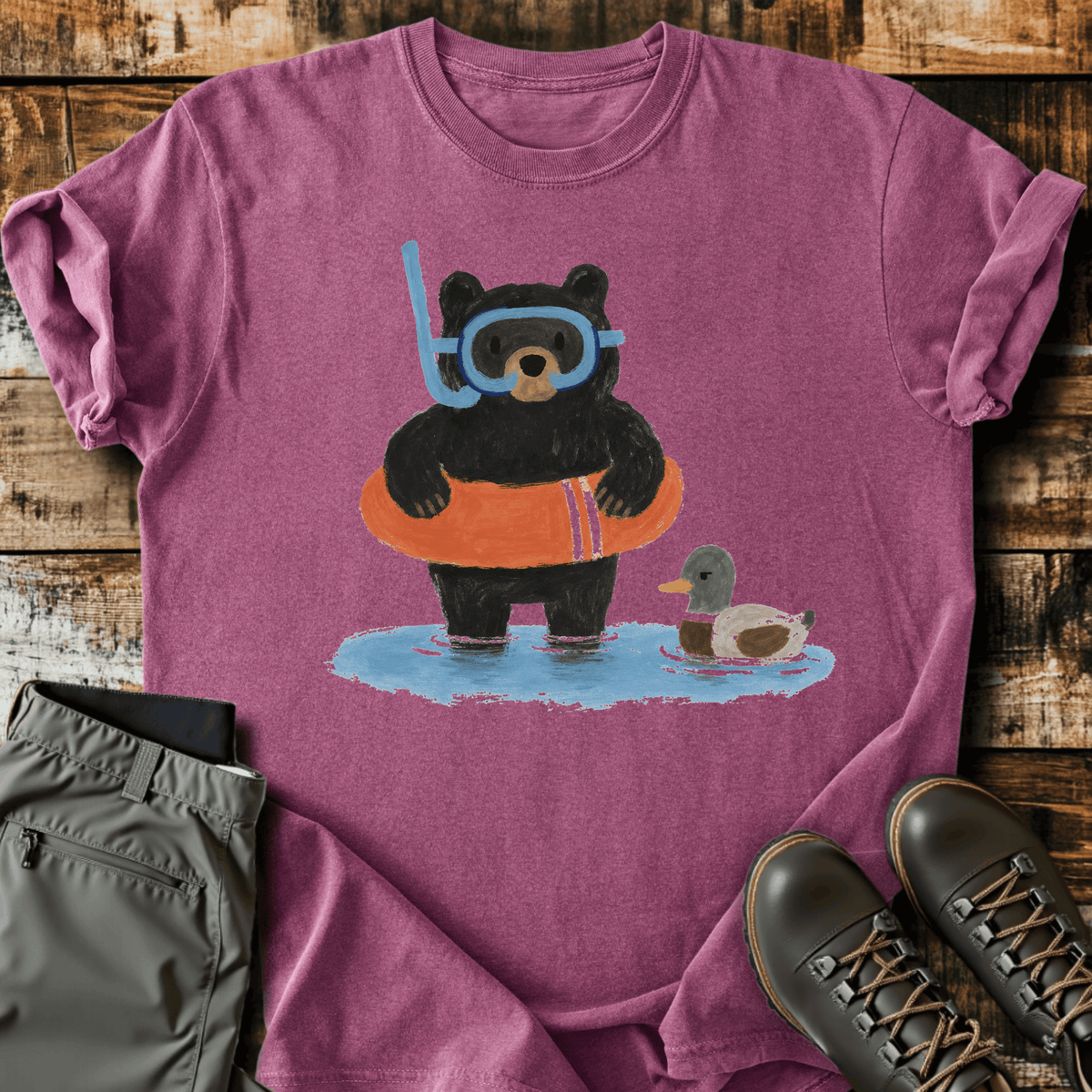 Bearly Floating T-Shirt Funny Hiking Shirt
