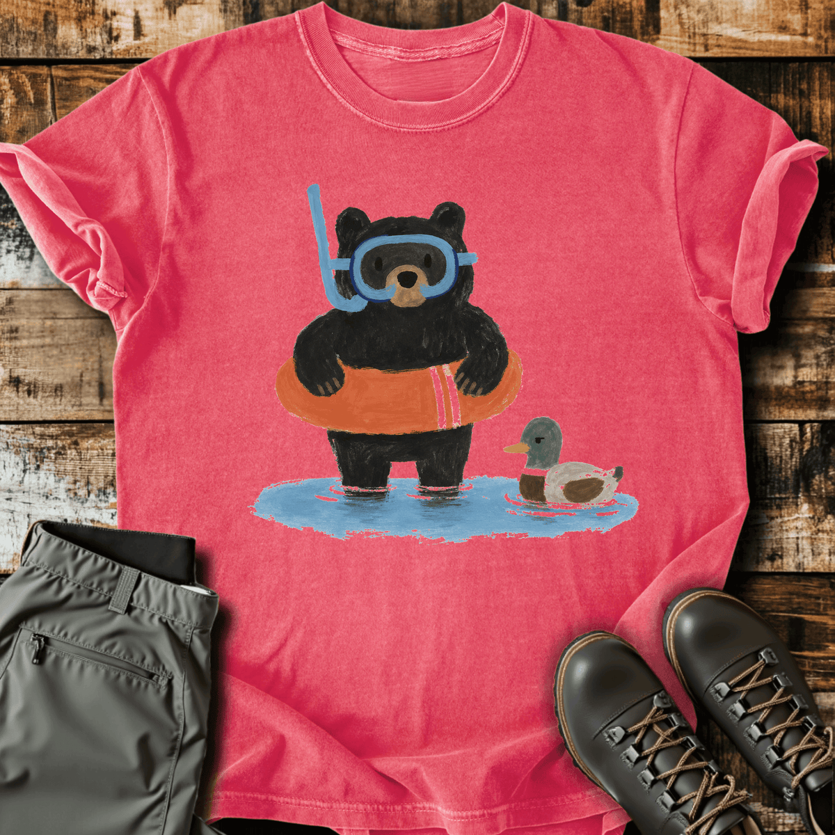 Bearly Floating T-Shirt Funny Hiking Shirt