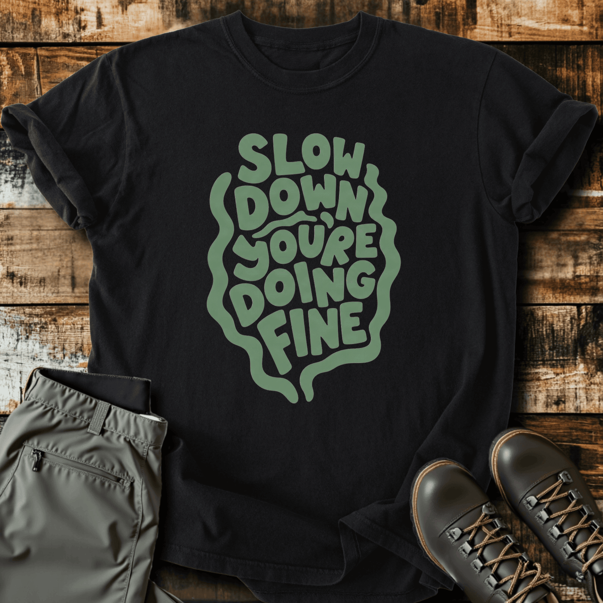 Doing Fine T-Shirt - Funny Hiking Graphic Tee - Gift for Hikers - Unisex