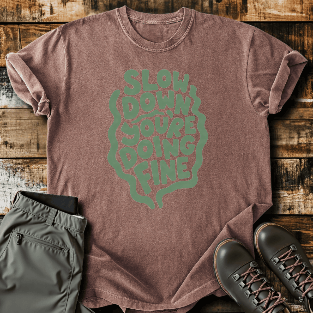 Doing Fine T-Shirt - Funny Hiking Graphic Tee - Gift for Hikers - Unisex