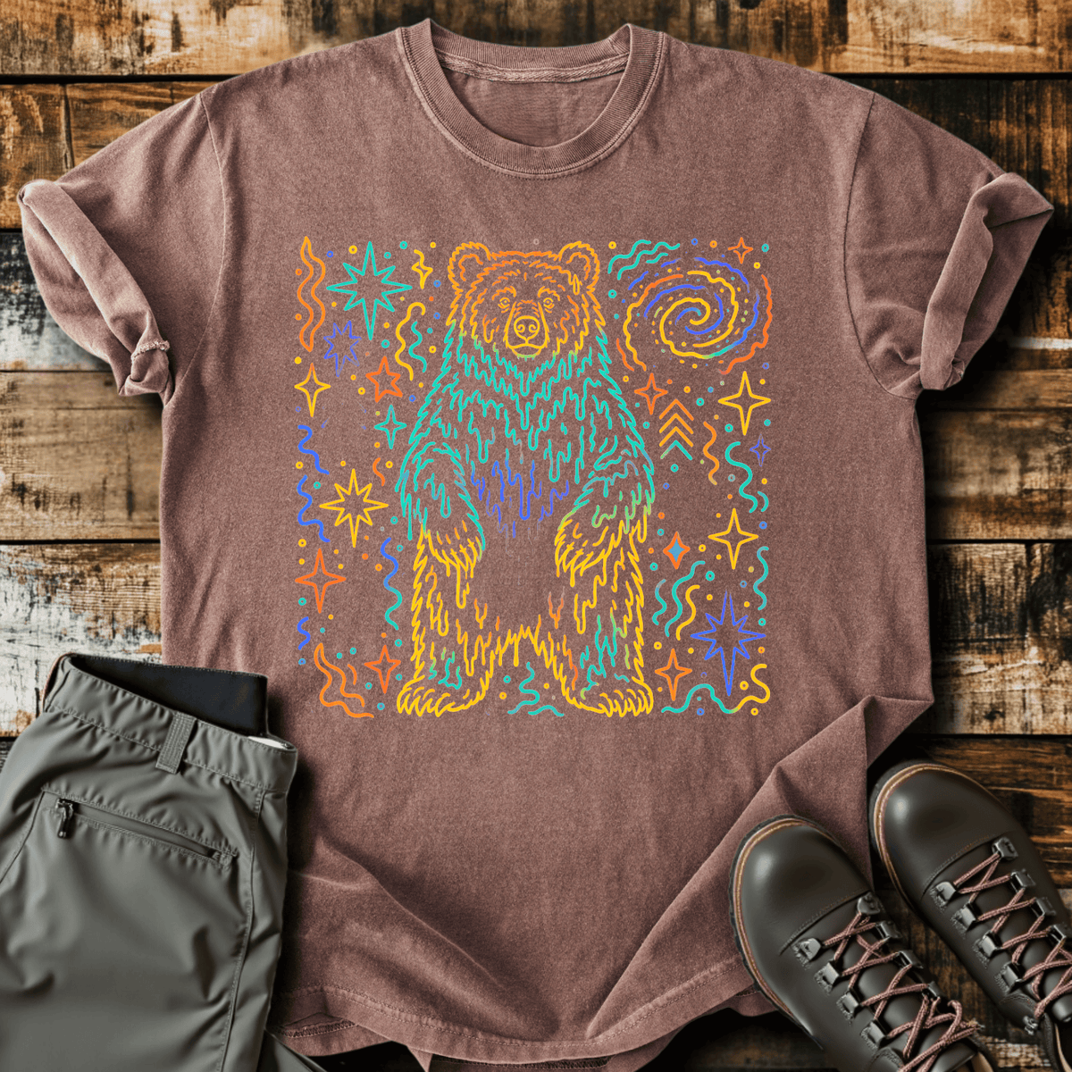 Cosmic Bear T-Shirt - Funny Hiking Graphic Tee - Gift for Hikers - Unisex