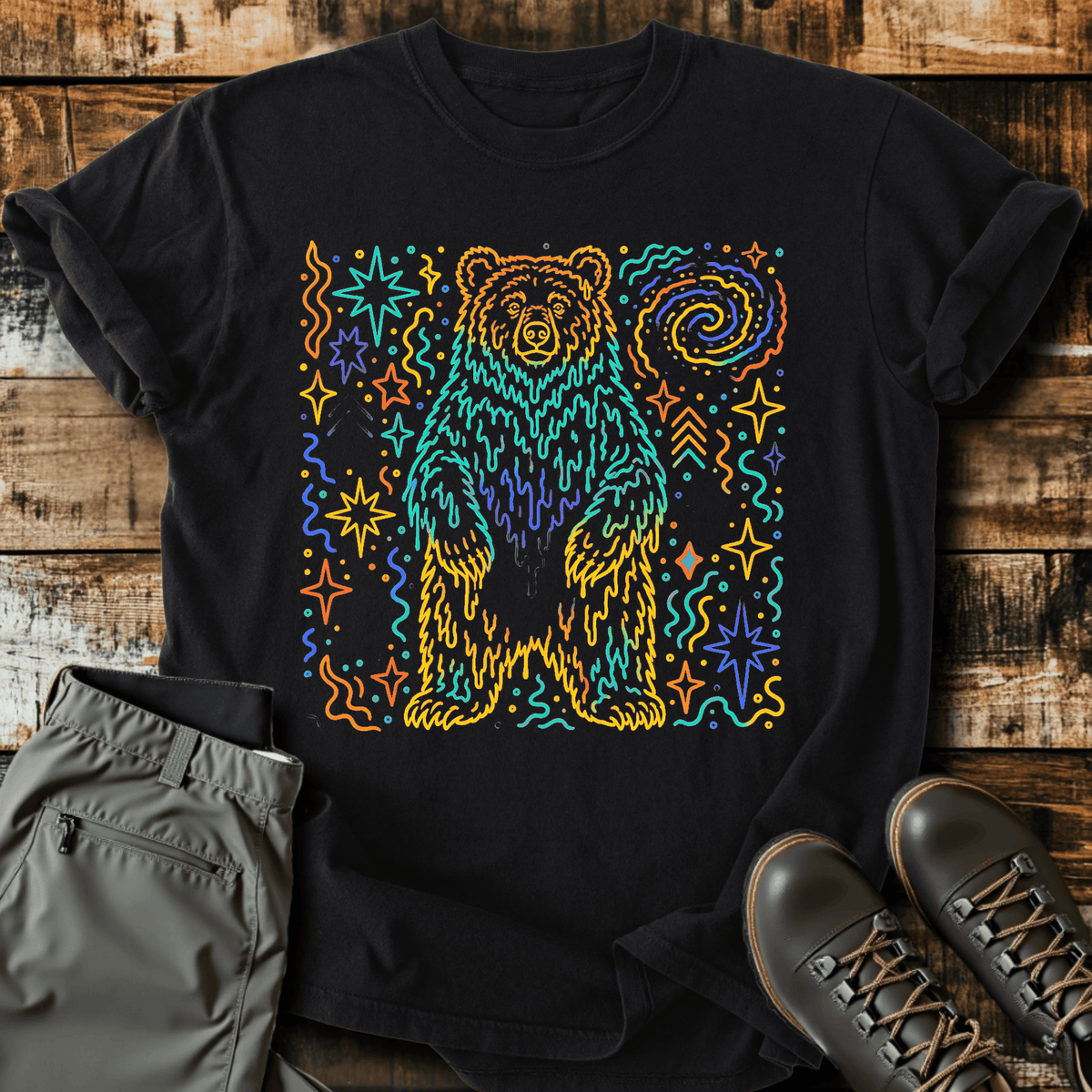 Cosmic Bear T-Shirt - Funny Hiking Graphic Tee - Gift for Hikers - Unisex