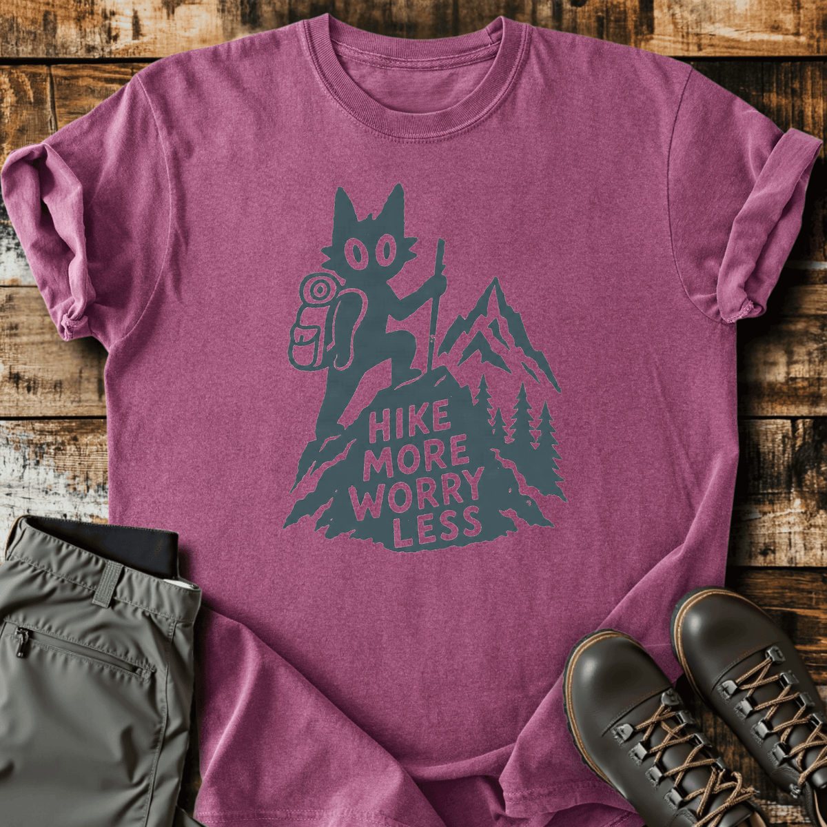 Cool Cat T-Shirt - Funny Hiking Graphic Tee - Gift for Hikers - Unisex