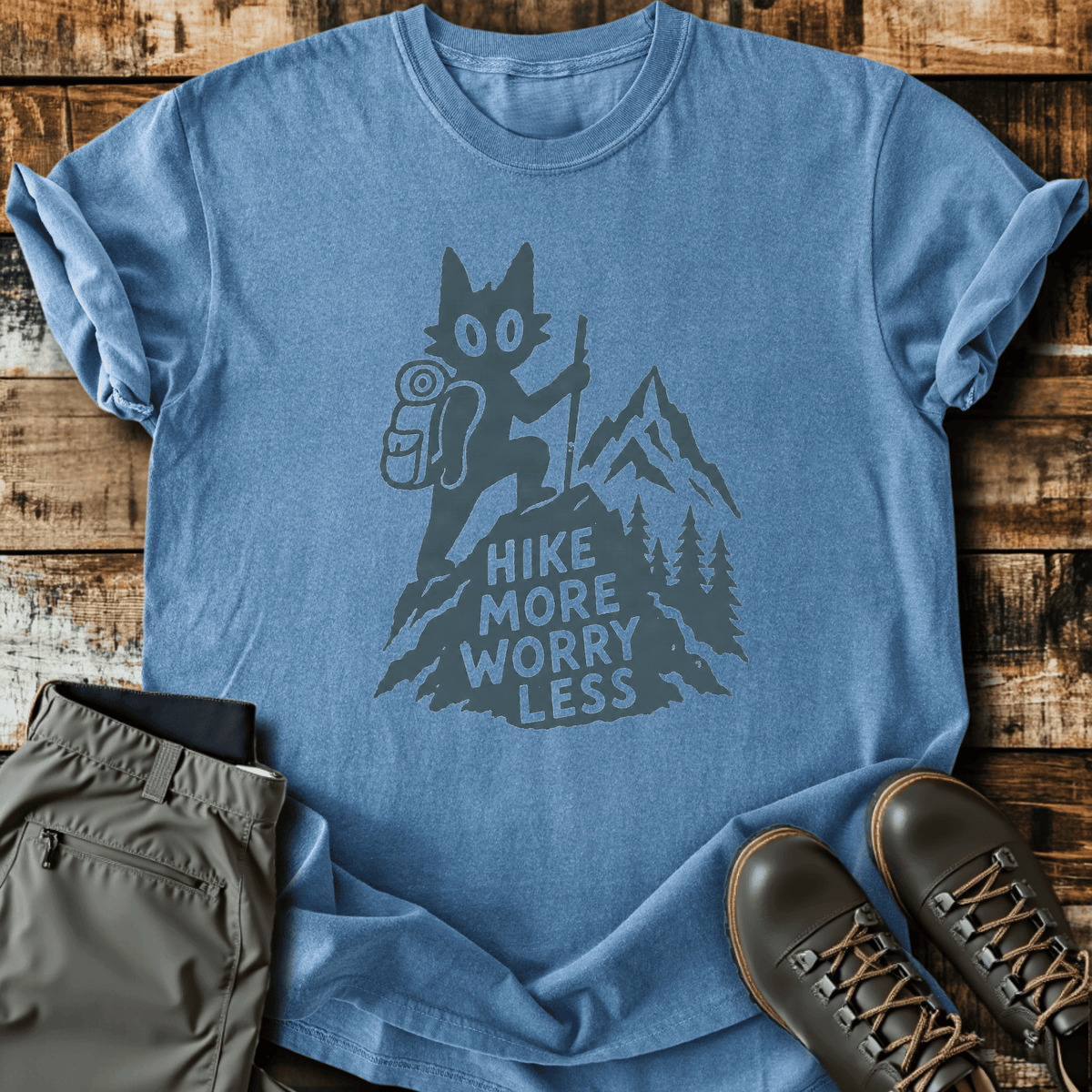 Cool Cat T-Shirt - Funny Hiking Graphic Tee - Gift for Hikers - Unisex