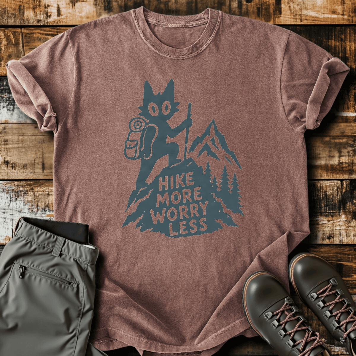 Cool Cat T-Shirt - Funny Hiking Graphic Tee - Gift for Hikers - Unisex