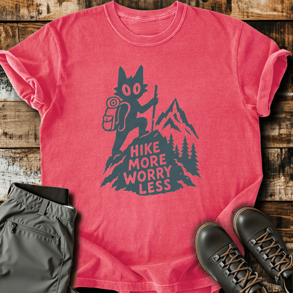 Cool Cat T-Shirt - Funny Hiking Graphic Tee - Gift for Hikers - Unisex