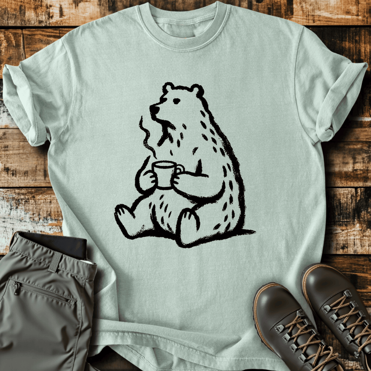 Bearly Awake T-Shirt - Funny Hiking Graphic Tee - Gift for Hikers - Unisex